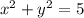 x^2+y^2=5