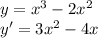 y=x^3-2x^2\\&#10;y'=3x^2-4x