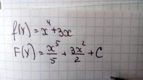 Найти все первообразные функции f(x)=x^4+3x