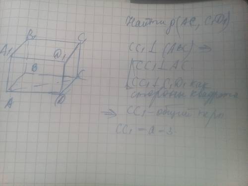 Ребро куба abcda1b1c1d1 равно 3 см. найдите расстояние между прямыми ac и c1d1