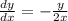 \frac{dy}{dx} =- \frac{y}{2x}