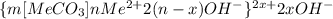 \{m[MeCO_{3}]nMe^{2+}2(n-x)OH^{-}\}^{2x+}2xOH^{-}