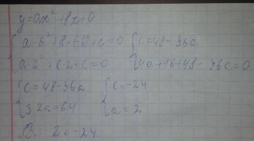 При яких значення а і с нулями функції у=ах(квадрат)+8х+с є числа -6 і 2? ! !