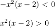 -x^2(x-2)\ \textless \ 0\\ \\ x^2(x-2)\ \textgreater \ 0