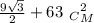 \frac{9\sqrt{3}}{2} +63\,\, _C_M^2