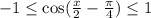 -1 \leq \cos( \frac{x}{2} - \frac{\pi}{4}) \leq 1