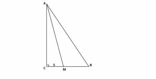 Утрикутнику авс кут с=90градусів . градусна міра кута в = 30 гр . на катеті позначено точку м так що