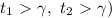 t_1\ \textgreater \ \gamma,\,\, t_2\ \textgreater \ \gamma)