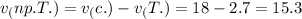 v_(np.T.)=v_(c.)-v_(T.)=18-2.7=15.3