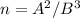 n = A^2/B^3