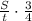 \frac{S}{t} \cdot \frac{3}{4}