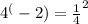 4^(-2) = \frac{1}{4} ^2