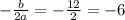 -\frac{b}{2a}=-\frac{12}{2}=-6