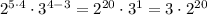 2^{5\cdot4} \cdot 3^{4-3} = 2^{20} \cdot 3^{1} = 3\cdot 2^{20}