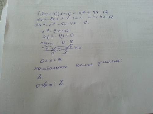 Решите неравенство (2х+3)(х-4),x^2+4x-12. найдите её наибольшее целое решение. 15 .