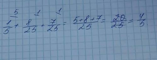 Решить! (дроби) 1) 1/5+8/25+7/25 2) 7/15+2/5+5/6 3) 39/40-19/28