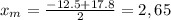 x_m= \frac{-12.5+17.8}{2} =2,65