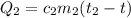 Q_2 = c_2m_2(t_2 - t)