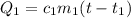 Q_1 = c_1m_1(t - t_1)