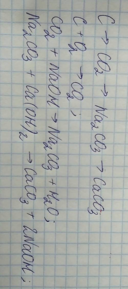 Нужна цепочка c -> co2-> na2co3-> caco3