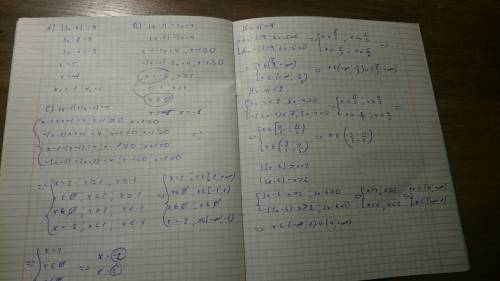 Решите,,неравенства и уравнения с модулем: 1. а)|3x-6|=9 b)|x-1|=2x+4 c)|x-1|+|x+1|=4 2. a)|6x-5|>
