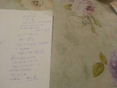 При каком значении a: 1 - уравнение ax=1 ( не имеет корней ) 2 - уравнение (a+3)x=6 (имеет один коре