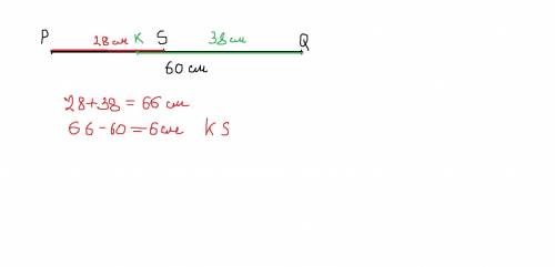 Pq 60 см отметить точки s k что ps 28 см kq 38 cv чему равна длина sk