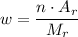 w = \dfrac{n \cdot A_{r}}{M_{r}}