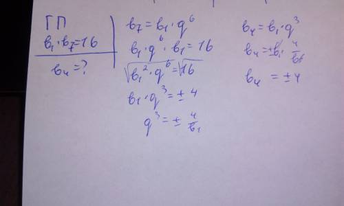 Прогрессия b1*b7=16 найти b4, решите плез))