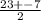 \frac{23+-7}{2}