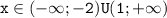 \mathtt{x\in(-\infty;-2)U(1;+\infty)}