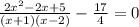 \frac{2x^2-2x+5}{(x+1)(x-2)} - \frac{17}{4} = 0