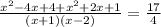 \frac{x^2-4x+4+x^2+2x+1}{(x+1)(x-2)} = \frac{17}{4}
