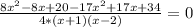 \frac{8x^2-8x+20-17x^2+17x+34}{4*(x+1)(x-2)} = 0