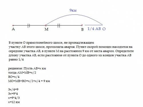 3. в пункте о прямолинейного шоссе, не принадлежащем участку ав этого шоссе, произошла авария. пункт