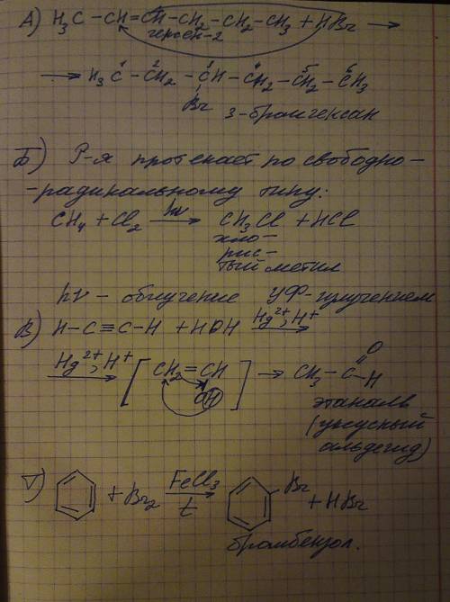 Допишите уравнения реакций укажите условия их протекания и назовите полученные органические вещества