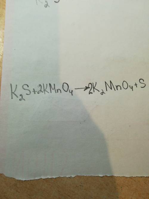 Равновесие: к2 s+ kmn o4→k2 mn o4+s.