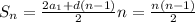 S_n = \frac{2a_1+d(n-1)}{2}n = \frac{n(n-1)}{2}