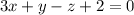 3x+y-z+2=0