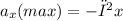 a _{x}(max) = - ω ^{2}x