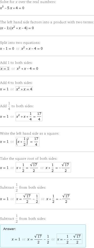 Найти целые корни многочлена х^3-5х+4