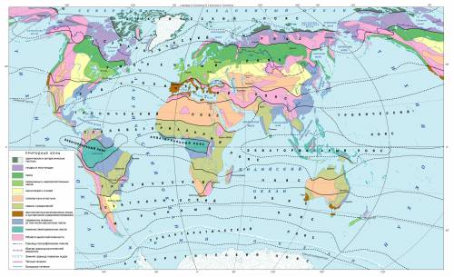 Подпишите в легендн названия природных зон,обозначенных на карте соответствующей штриховкой
