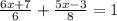 \frac{6x+7}{6} + \frac{5x-3}{8} = 1