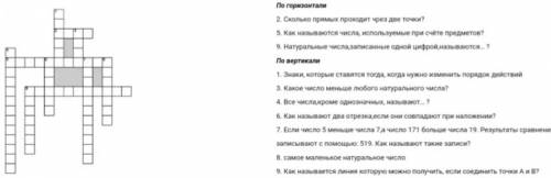 Придумайте кроссворд на тему натуральные числа 5 класс (7 слов)