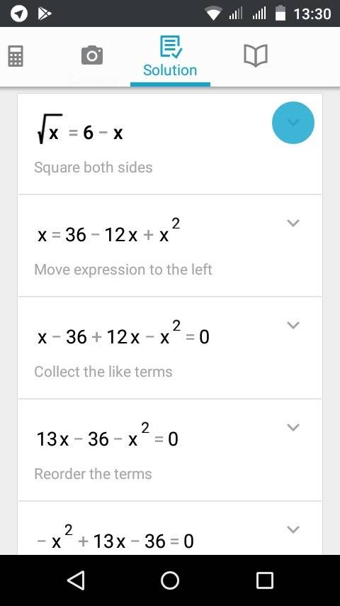 Решите графически уравнение: a) корень из x = 6-x