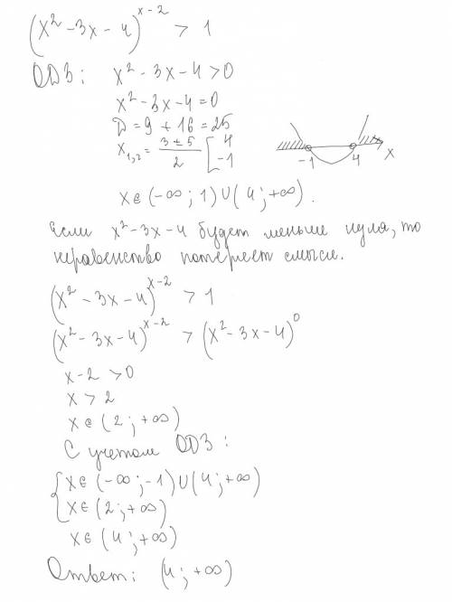 Решите неравенства(хоть одно, ): а)sqrt(10-9^x)> 4-3^x б)(x^2-3x-4)^(x-2)> 1