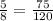 \frac{5}{8} = \frac{75}{120}