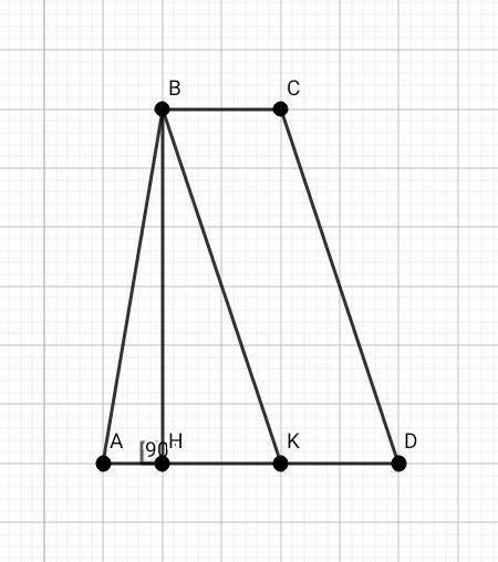 Боковые стороны ав и сd трапеции авсd равны соответственно 12 и 13, а основание вс равно 4. биссектр