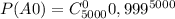 P(A0) = C_{5000}^00,999^{5000}