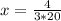 x= \frac{4}{3*20}